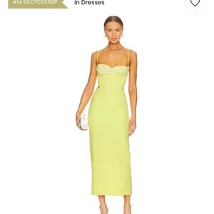 Bardot Lime Green Midi Dress
